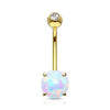 Oro 14 kt Piercing Ombelico Opale rotondo 