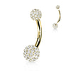 Solid Gold 14 Carat Belly Button Piercing Ball Zirconia