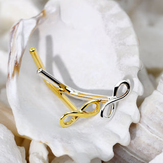 Solid Gold 14 Carat Nose L-Shape infinity