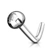Solid Gold 14 Carat Nose L-Shape Oval