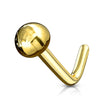 Solid Gold 14 Carat Nose L-Shape Oval