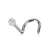 Solid Gold 14 Carat Nose Screw Zirconia