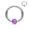 Solid Gold 14 Carat Ring sphere Opal Captive Bead