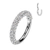 Solid Gold 14 Carat Ring Zirconia Clicker