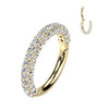 Solid Gold 14 Carat Ring Zirconia Clicker
