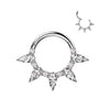 Solid Gold 14 Carat Ring tearDrop Zirconia Clicker