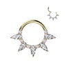 Solid Gold 14 Carat Ring tearDrop Zirconia Clicker