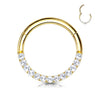 Solid Gold 14 Carat Ring Zirconia Clicker