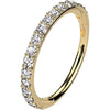 Solid Gold 14 Carat Ring zirconia pave setting Segment