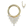 Solid Gold 14 Carat Septum Piercing Triangle Zirconia Clicker