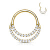 Solid Gold 14 Carat Ring Zirconia Clicker