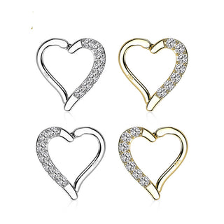 Solid Gold 14 Carat Ring Heart Zirconia Bendable