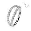 Solid Gold 14 Carat Ring Zirconia Clicker
