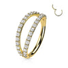 Solid Gold 14 Carat Ring Zirconia Clicker