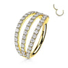Solid Gold 14 Carat Ring Zirconia Clicker