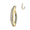 Solid Gold 14 Carat Belly Button Piercing top down Zirconia Clicker