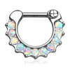 Solid Gold 14 Carat Septum Piercing Straight Opal Clicker