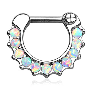 Złoto 585 septum opal clicker