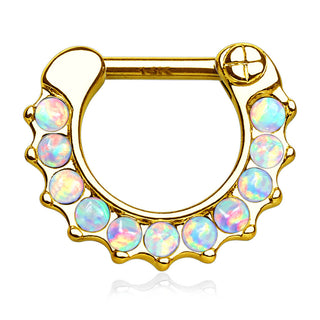 Złoto 585 septum opal clicker