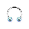 Hufeisen Piercing Acryl Glitzer Kugel