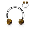 Hufeisen Piercing Halbedelsteine Innengewinde