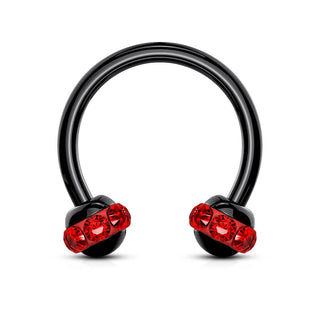 Hufeisen Piercing Schwarz Kugel Zirkonia PVD