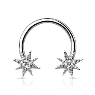 Horseshoe Stars Zirconia Gold