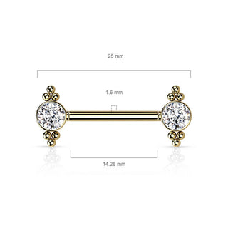 Nipple Piercing Zirconia Push-In