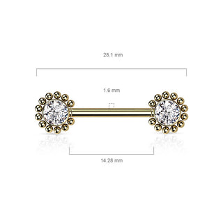 Nippelpiercing Blume Zirkonia Push-In