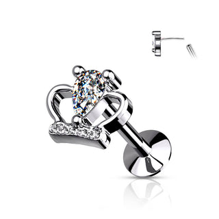 Labret Couronne Zircone Enfoncer