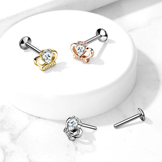 Labret Couronne Zircone Enfoncer