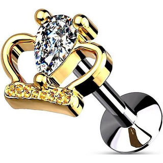 Labret Couronne Zircone Enfoncer