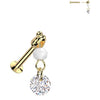 Labret zirconia glass bead dangle Push-In