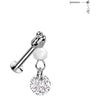 Labret zirconia glass bead dangle Push-In