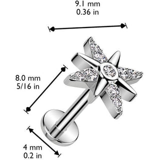 Labret Stella zirconi Push-In