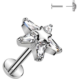 Labret stella zircone Push-In