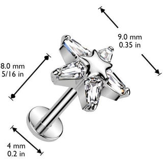 Labret stella zircone Push-In