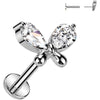 Labret Farfalla zirconi Push-In