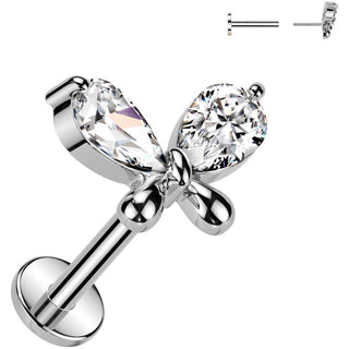 Labret Farfalla zirconi Push-In