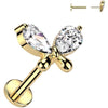 Labret Farfalla zirconi Push-In