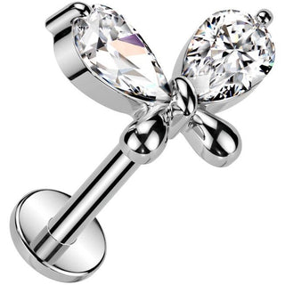 Labret Farfalla zirconi Push-In