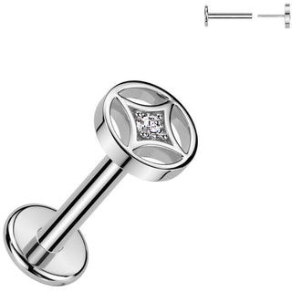 Labret 4 punti stella zircone Push-In