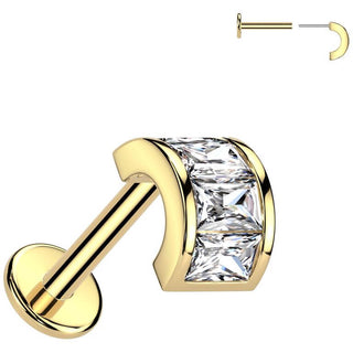 Labret Ferro di cavallo zircone Push-In