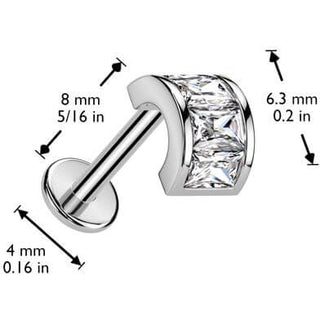 Labret Ferro di cavallo zircone Push-In