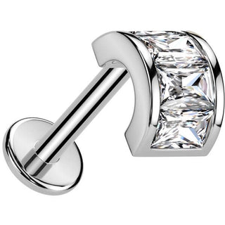 Labret Ferro di cavallo zircone Push-In