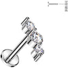 Labret 3 zirconi Push-In