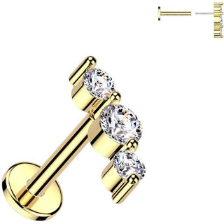 Labret 3 zirconi Push-In