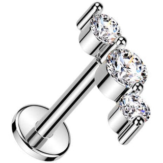 Labret 3 zirconi Push-In