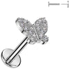 Labret Farfalla zirconi Push-In