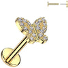 Labret Farfalla zirconi Push-In